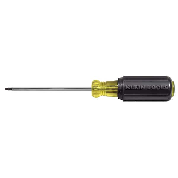 Klein Tools # 1 Square- Recess Tip Screwdriver with 4 in. Round Shank- Cushion Grip Handle