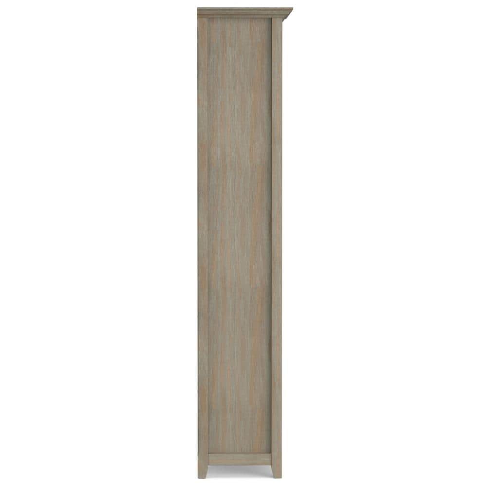 Distressed Grey Pine Adjustable 5-Shelf Bookcase