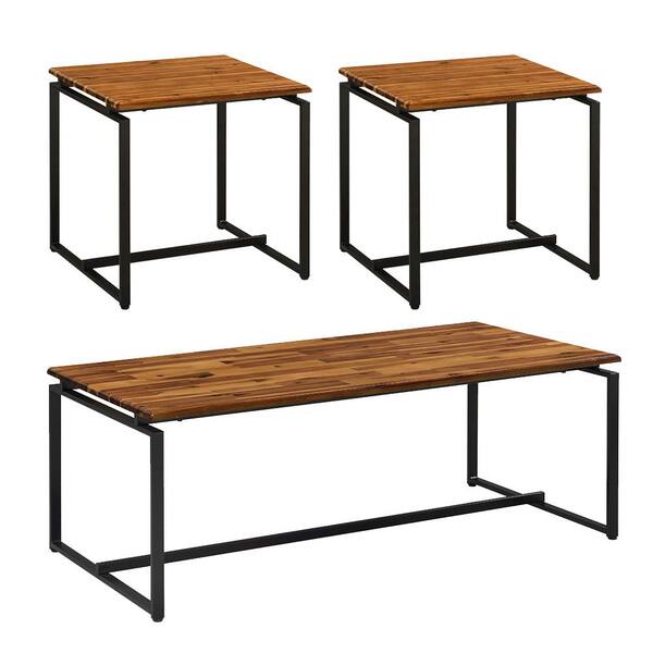 Shop ACME Idella Coffee Table, Rustic Oak & Black Finish, Coffee Tables