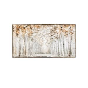 1-Panel Landscape Forest Framed Wall Art with Brown Accents 31 in. x 58 in.