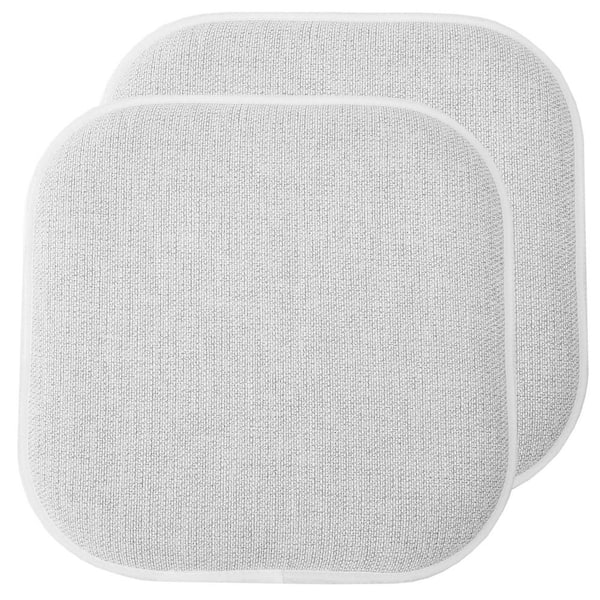 Sweet Home Collection Alexis Grey/White 16 in. x 16 in. Non Slip Memory Foam Seat Chair Cushion Pads (6-Pack)