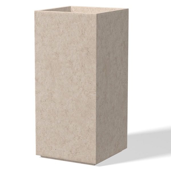 Sapcrete 11.5 in. Large Light Gray(Enhanced Interior) Concrete Rectangular Planter / Pot with Drainage Holes