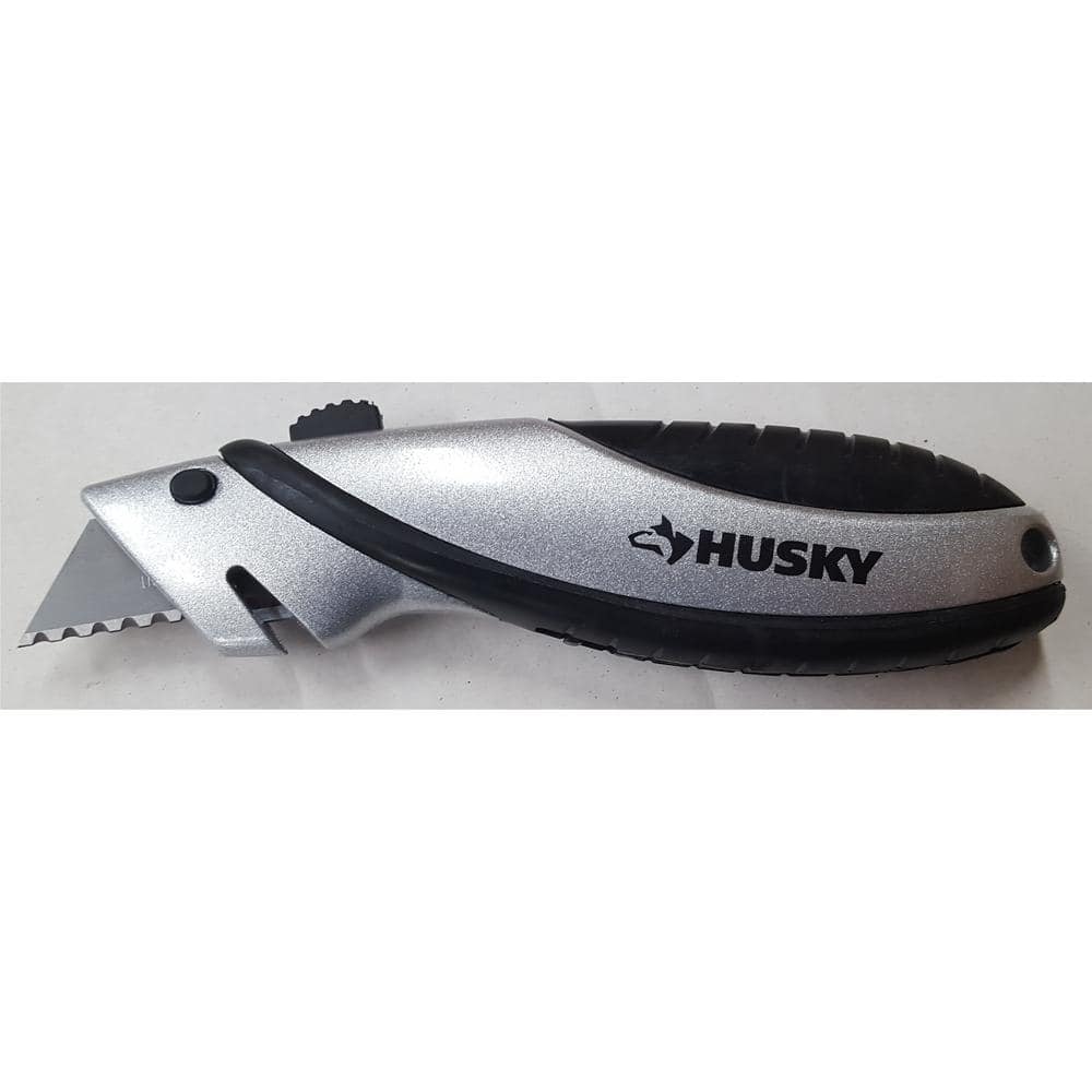 Husky Quick Change Serrated Silver Utility Knife HKY00008 The Home Depot