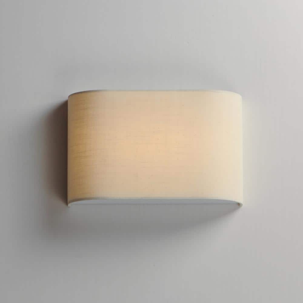 Oatmeal Linen Fabric LED Wall Sconce, 13" Wide