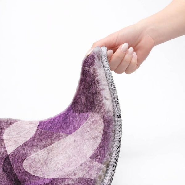 Dream Shag Premium Machine Washable Abstract ADS536 Purple 9 ft. x 12 ft. Area Rug