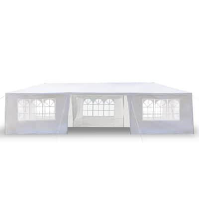 10 ft. x 30 ft. White Party Wedding Tent Canopy 7 Sidewall