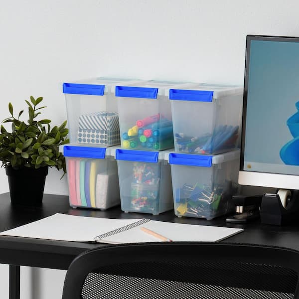 IRIS 3 qt. Plastic Storage Clip Box, Clear (6-Pack) 500608 - The