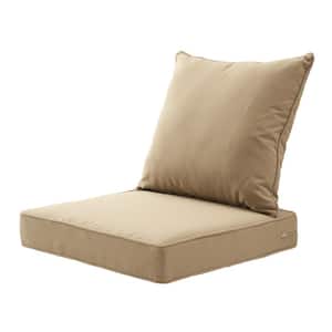 Outdoor Deep Seat Cushion Set 24x24"&22x24", Lounge Chair Loveseats Cushions for Patio Furniture Apricot