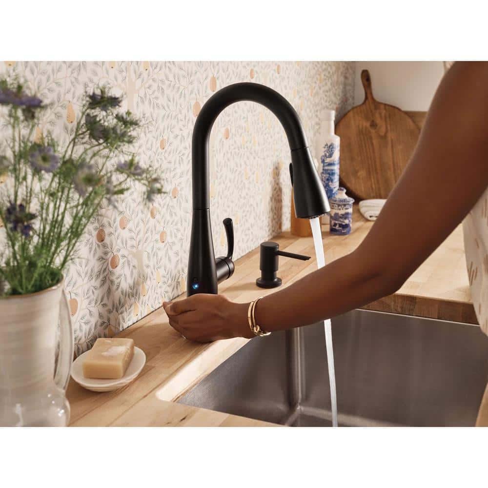 Matte Black Touchless Pull-Down Kitchen Faucet with Spray