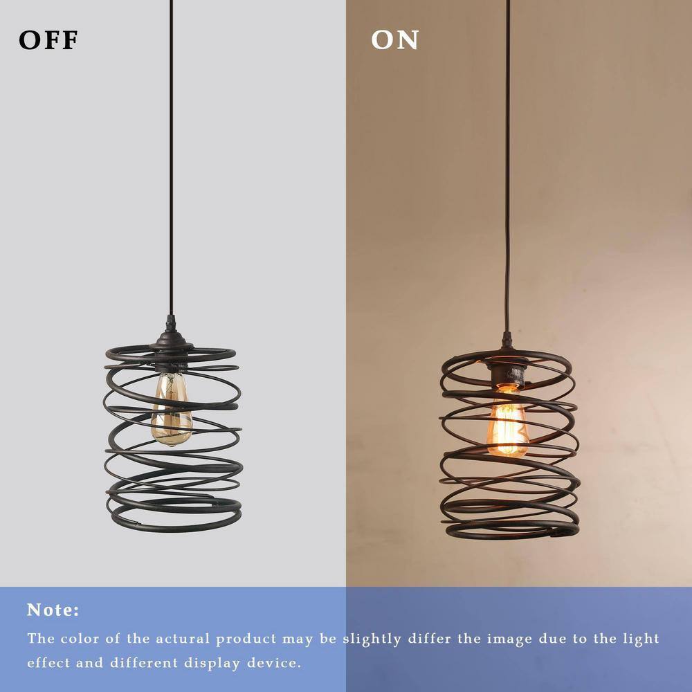 Mocha Antique Bronze Farmhouse Spiral Mini Pendant Light