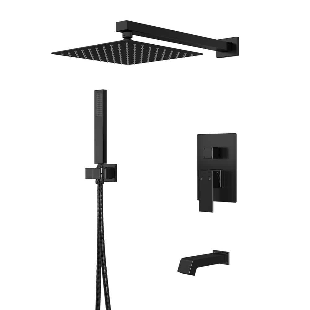 10 in. Wall Mounted Single Handle 1 Spray Pattern Shower Faucet 2.5 GPM wit