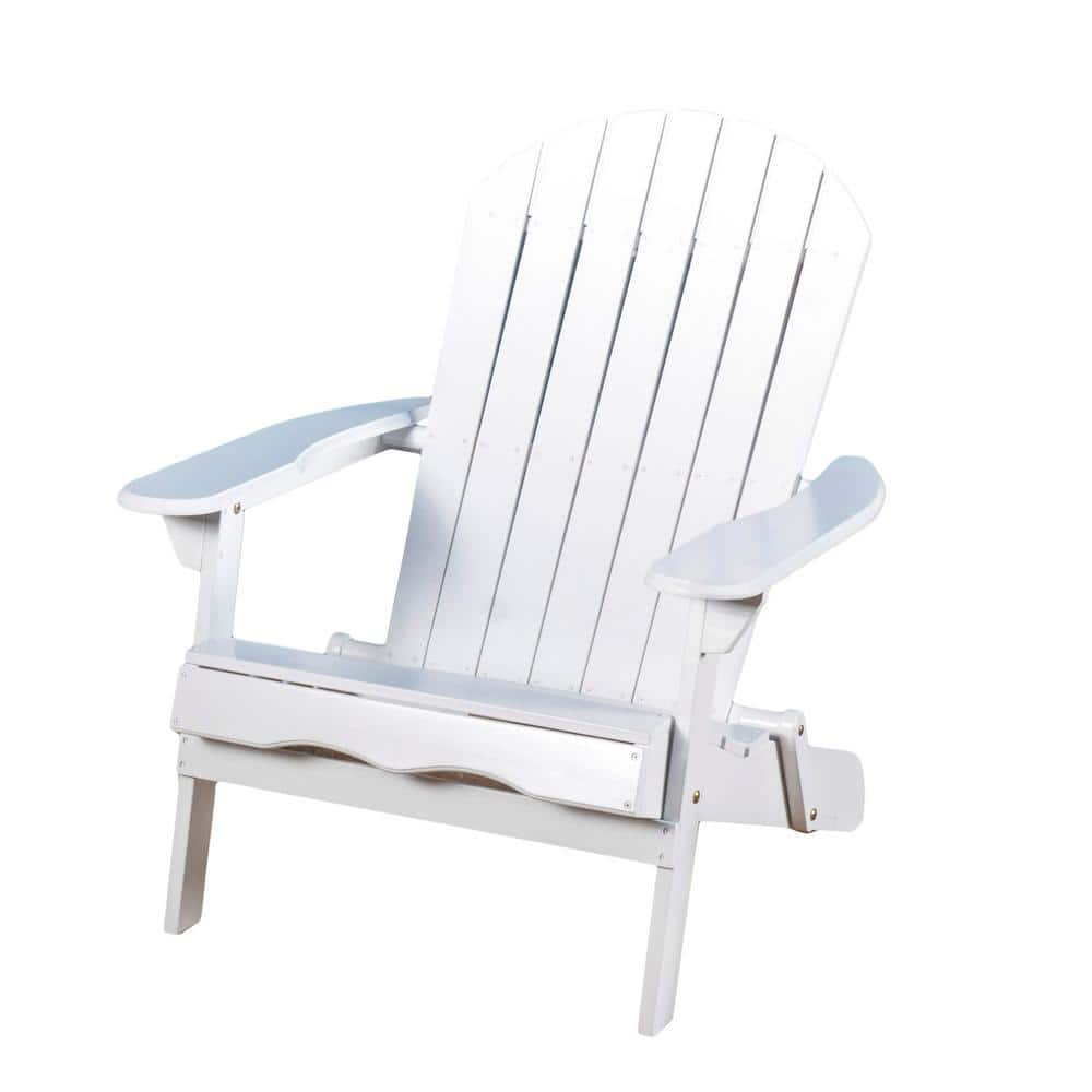 Tenleaf White Outdoor All Solid Wood Wooden Adirondack Chair SXB0884270 ...