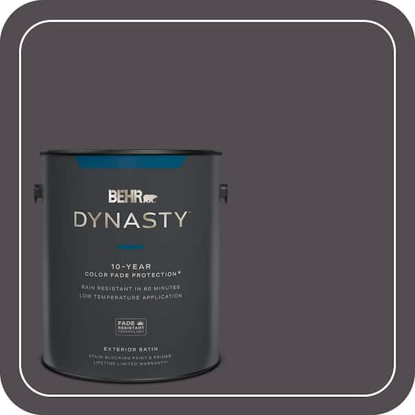BEHR DYNASTY 1 gal. #N570-7 Black Elegance Satin Enamel Exterior Stain-Blocking Paint & Primer