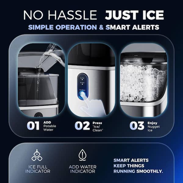SIMZLIFE 8.74 in. 26.5lb./24H Bullet Ice Countertop Portable