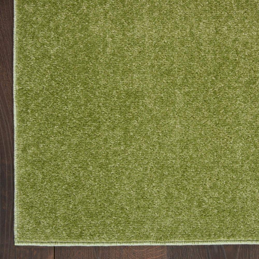 Mossy Green Square 7' Synthetic Flat-Woven Indoor/Outdoor Rug