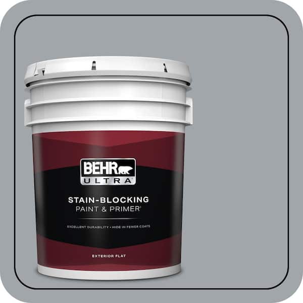 BEHR ULTRA 5 gal. #PPU26-19 Chance of Rain Flat Exterior Paint & Primer