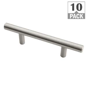 3 in. (76 mm) Satin Nickel Euro Bar Drawer Center-to-Center Pull (10-Pack)