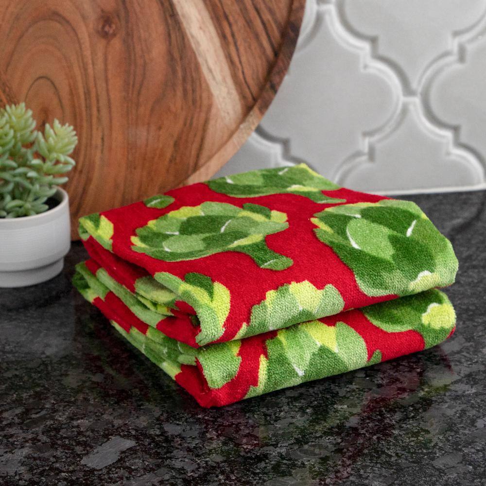 Vibrant Peppers Print Cotton Kitchen Towel Set