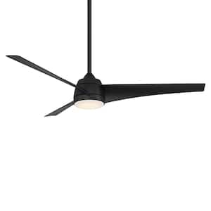 Sonoma 56 in. Integrated LED Indoor and Outdoor 3-Blade Smart Ceiling Fan Matte Black with Remote 3000k