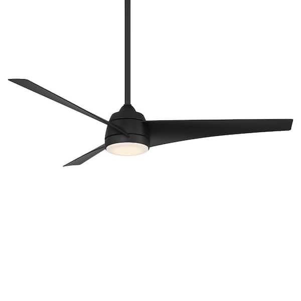 Unbranded Sonoma 56 in. Integrated LED Indoor and Outdoor 3-Blade Smart Ceiling Fan Matte Black with Remote 3000k