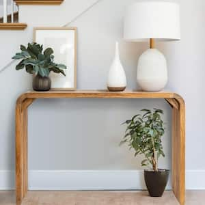 45 in. Natural Rectangle Mango Wood Waterfall Console Table