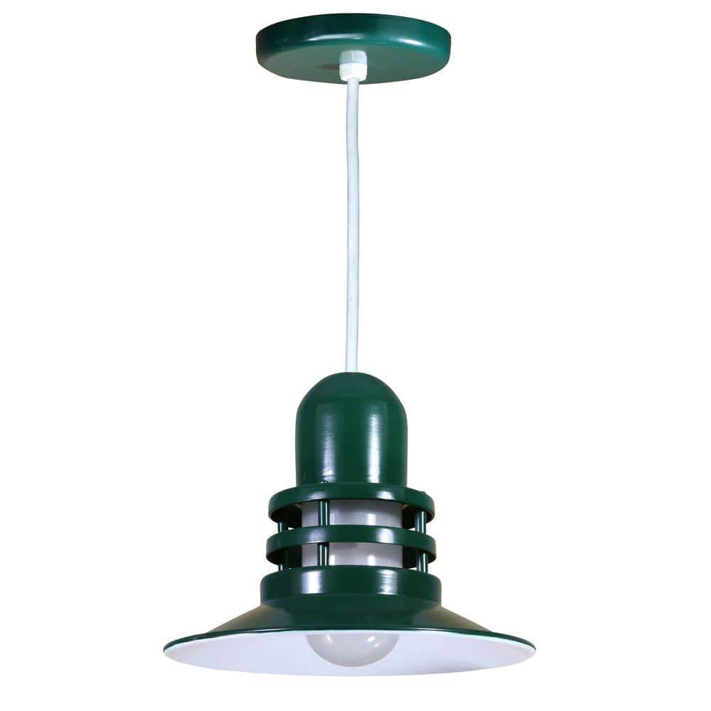 Illumine 1-Light Green Orbitor Shade Pendant with Frosted Glass