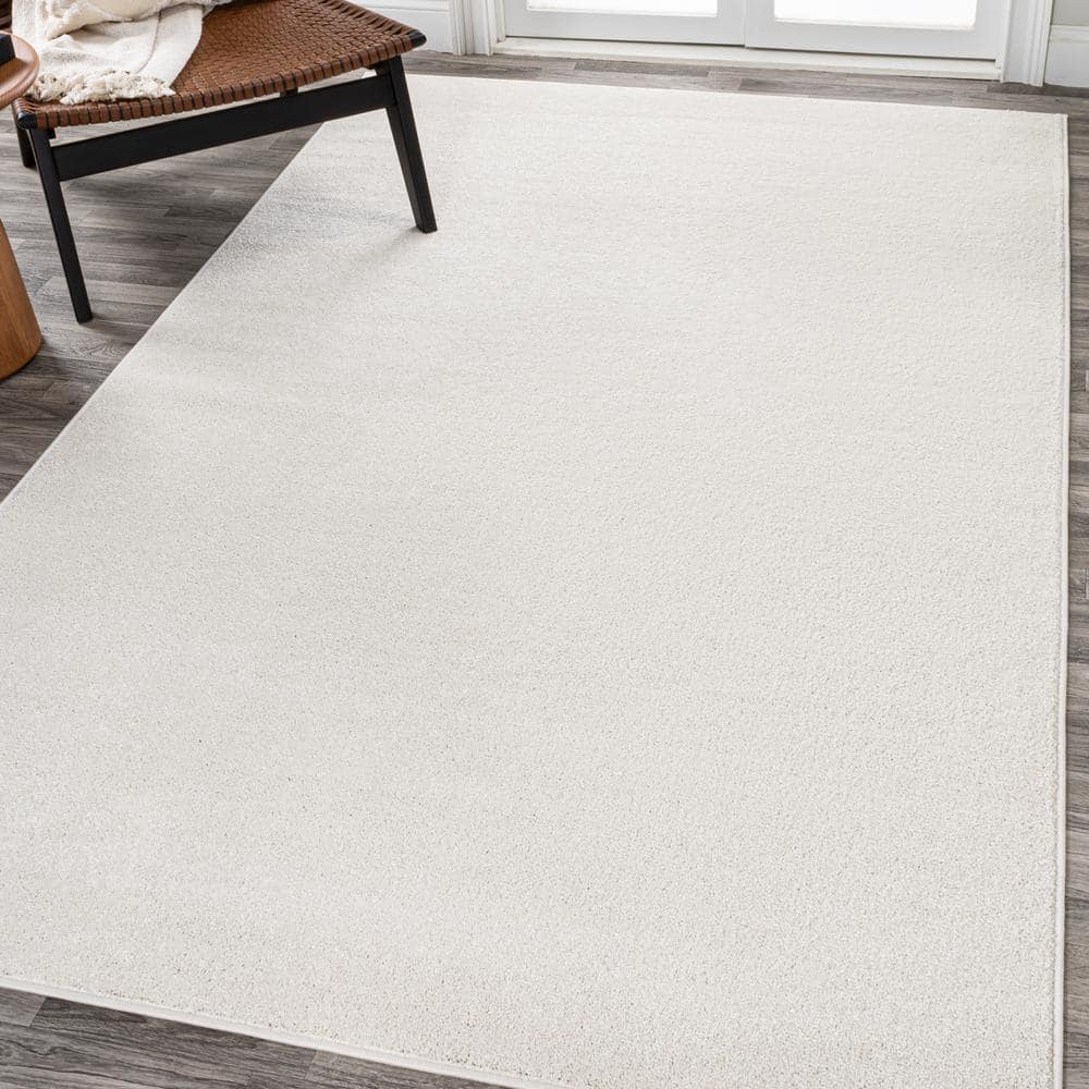 JONATHAN Y Haze Solid Low-Pile Cream 12 ft. x 15 ft. Area Rug SEU100T ...
