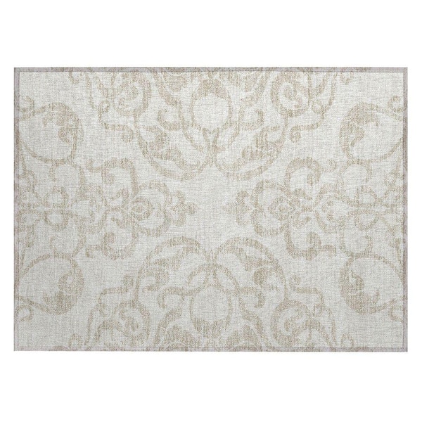 Chantille Machine Washable Indoor/Outdoor Abstract ACN973 Ivory 1 ft. 8 in. x 2 ft. 6 in. Area Rug