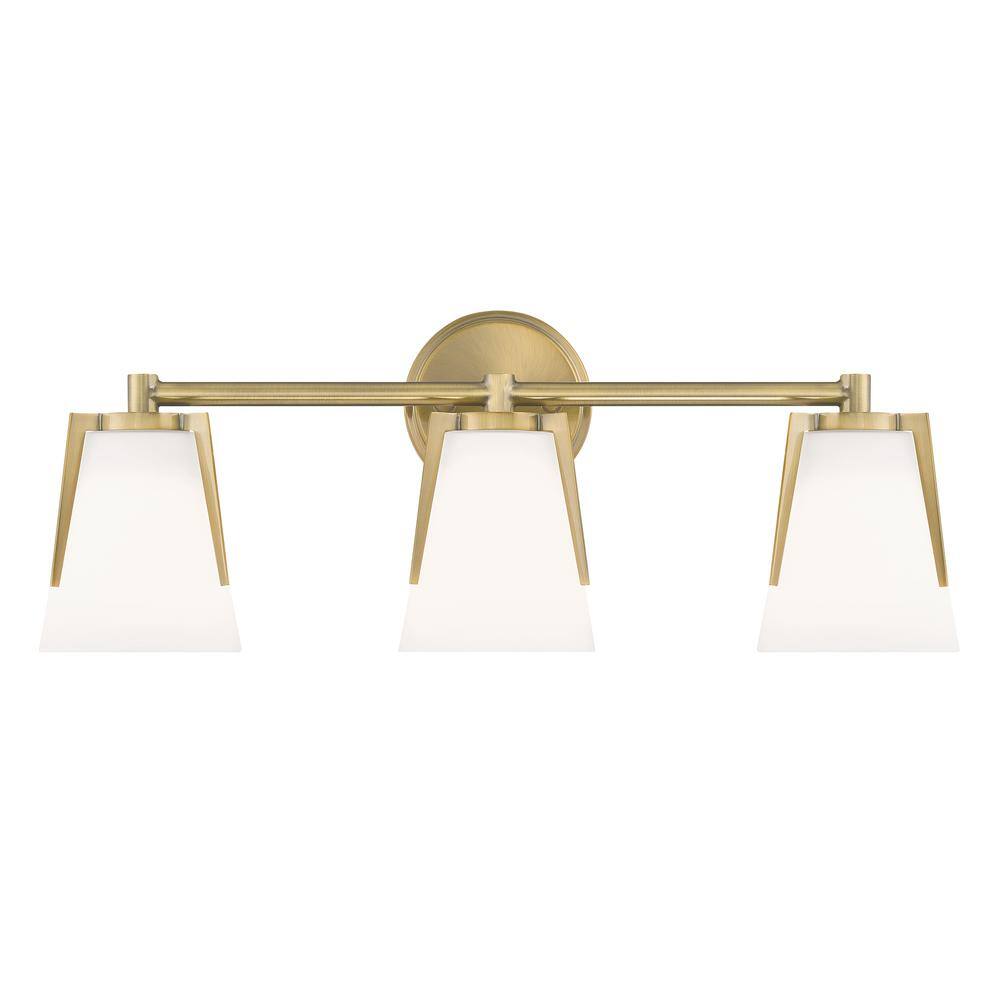 NORWELL Allure 22 in. 3Light Antique Brass Vanity Light 2503ANMO