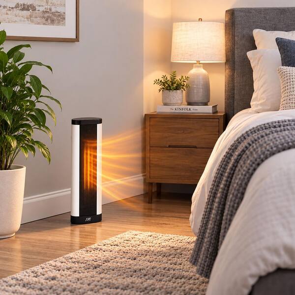 SPT Ceramic Fan Tower/Baseboard Style heater with Remote SH-1516D