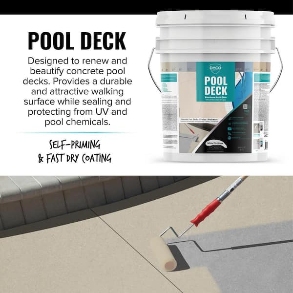 Dyco Paints - Pool Deck 5 gal. 9060 Cream Low Sheen Waterborne Acrylic Stain