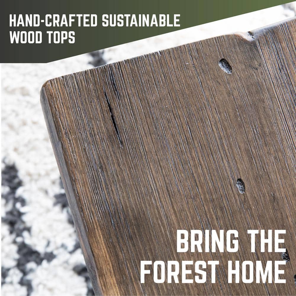 Trail Brown Solid Wood Rectangular End Tabletop