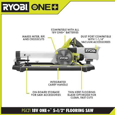 ONE+ 18V 5-1/2 in. Flooring Saw with Blade (Tool Only)