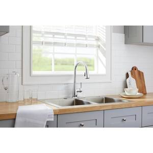 Sadira Single-Handle Pull-Down Sprayer Kitchen Faucet in Chrome