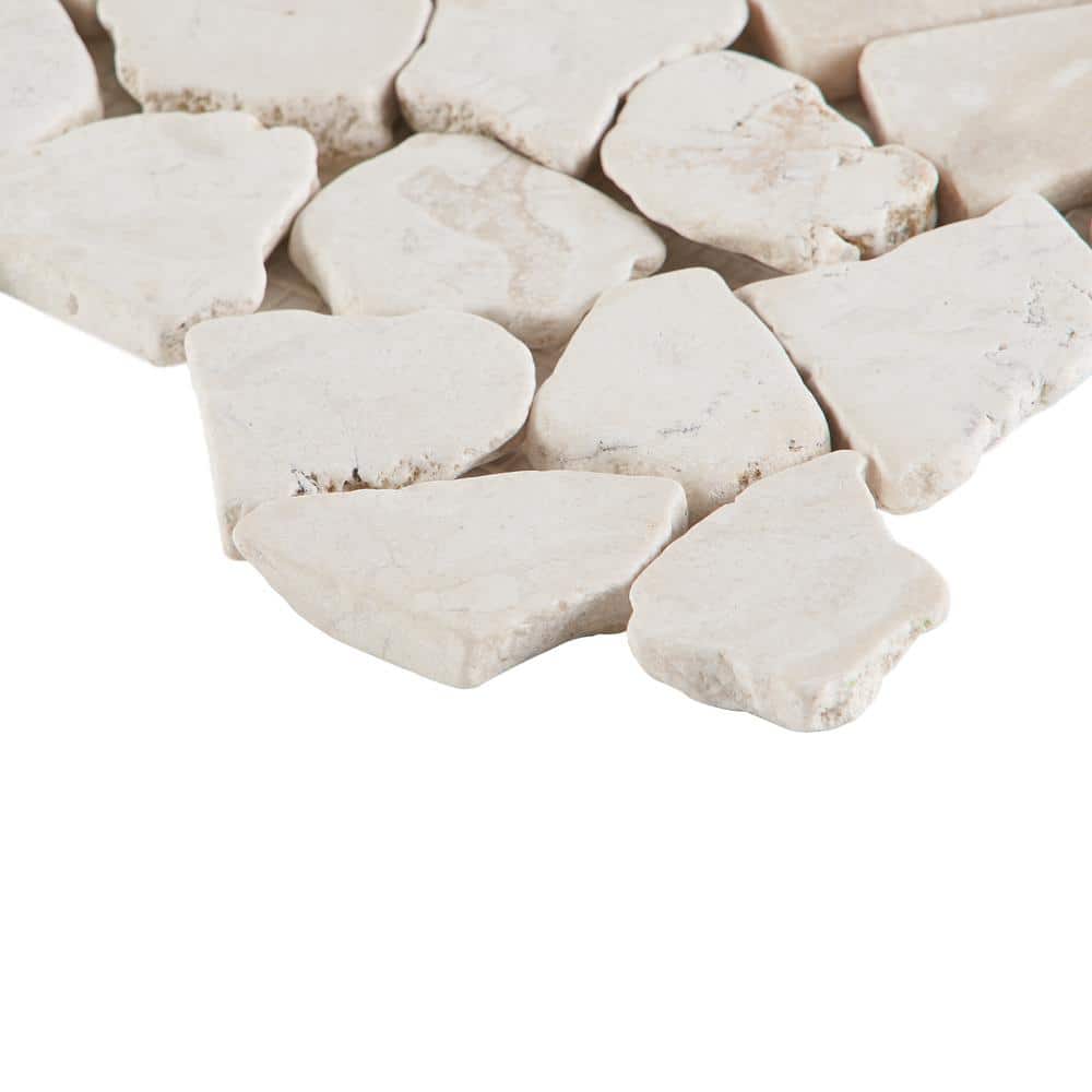 White Slate Pebble Mosaic Tile for Indoor and Outdoor