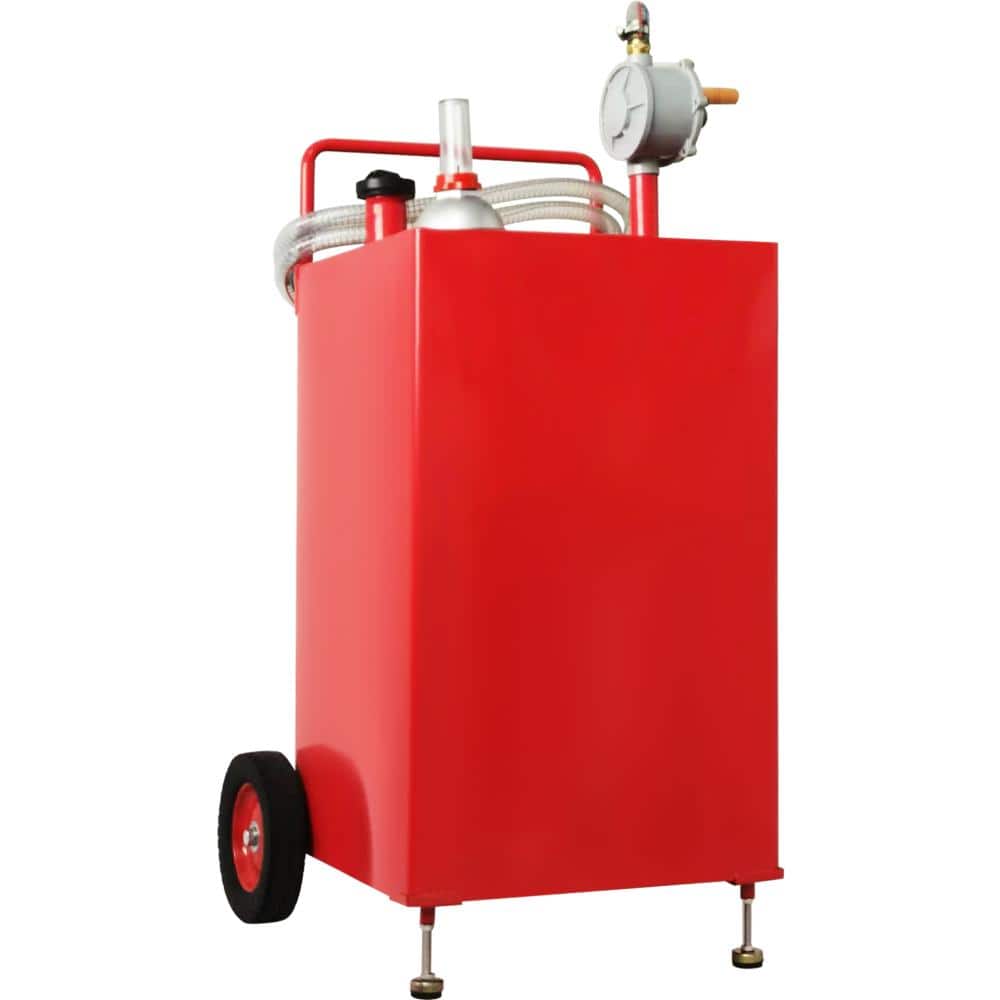 30 Gallon Fuel Caddy with Manual Transfer Pump, Carbon Steel Gas Tank on 2 Wheels for Cars, ATVs, Boats, Red price history on PriceWatchPro