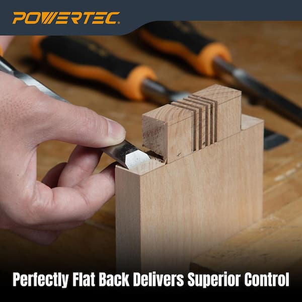 Wood Chisel Set-1 in. 3/4 in. and 1/2 in. Bevel-Edge Bench Chisels w/ Drop Forged Chrome Vanadium Steel Blade (3-Piece)