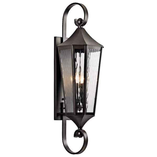 Kichler Rochdale 4 Light Olde Bronze Outdoor Hardwired Wall Lantern Sconce With No Bulbs