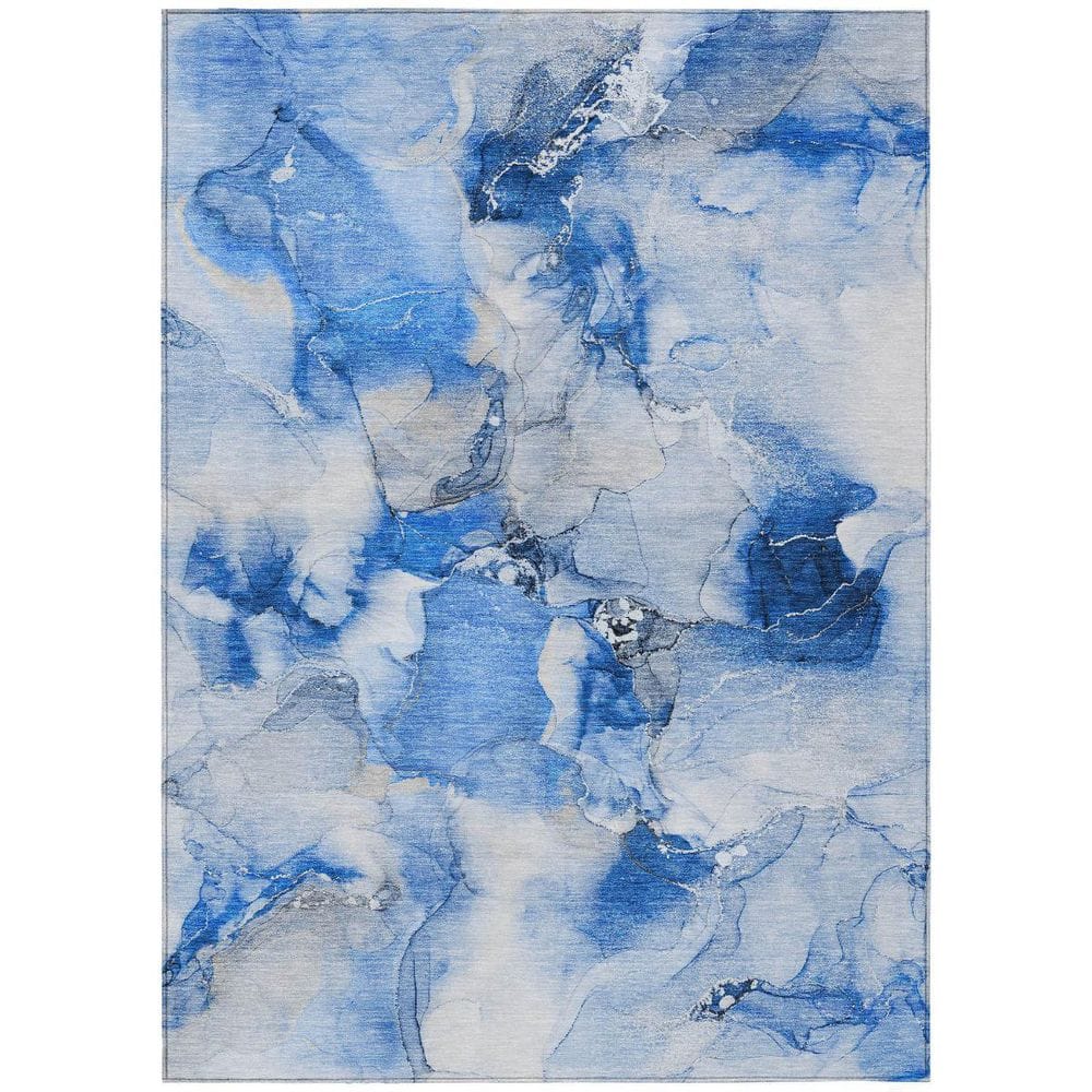 Navy Blue 8 ft. x 10 ft. Woven Abstract Polyester Rectangle Indoor / Outdoor Area Rug price history on PriceWatchPro