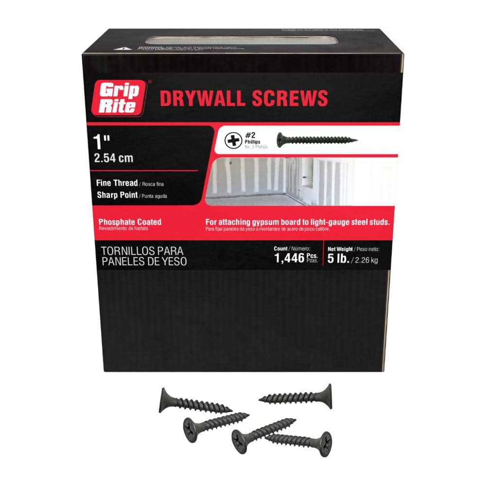 Grip Rite 6 X 1 In 2 Phillips Bugle Head Fine Thread Drywall Screws 5 Lb Box 1dws5 The 9572