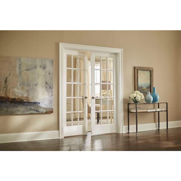 Builders Choice 60 in. x 80 in. 15-Lite Clear Wood Pine Prehung Interior French  Door HDCP151550 - The Home Depot