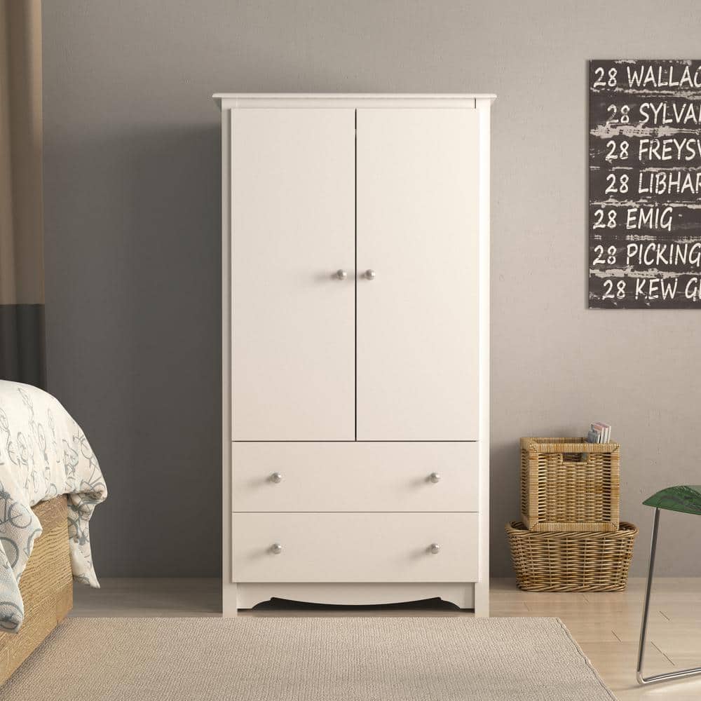 Monterey White MDF TV and Wardrobe Armoire