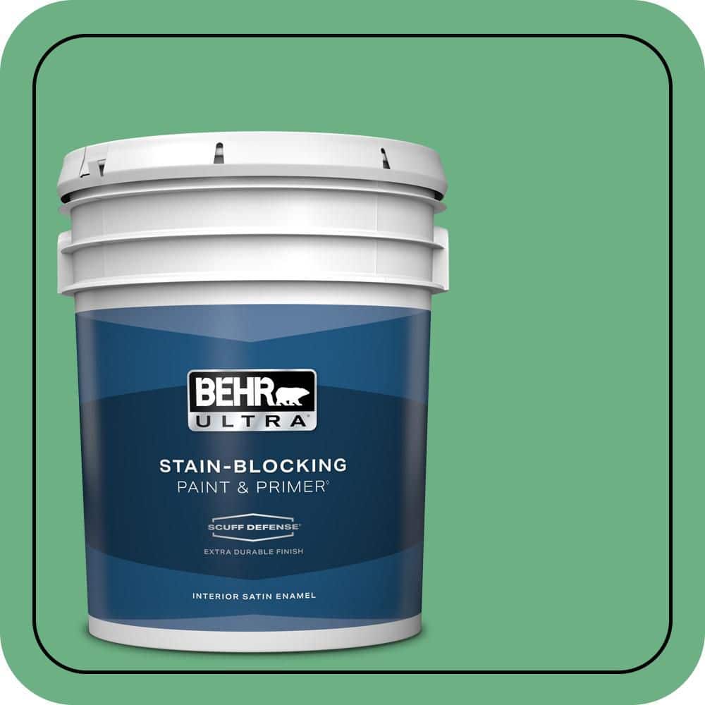 5 gal. #P410-5 Lily Pads Extra Durable Satin Enamel Interior Paint & Primer price history on PriceWatchPro
