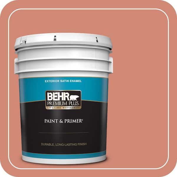 BEHR PREMIUM PLUS 5 gal. Home Decorators Collection #HDC-WR16-02 Rosy Copper Satin Enamel Exterior Paint & Primer