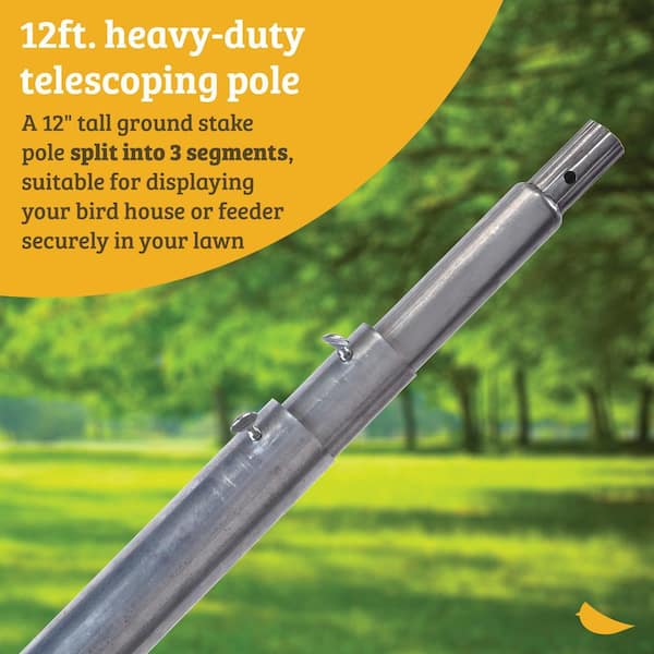 12 foot telescopic fishing pole BIRDS choice Heavy-Duty 12 ft. 3 Section Telescoping Pole PMHD12