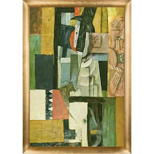 Man with Guitar by Pablo Picasso Gold Luminoso Framed Oil Painting Art Print 27 in. x 39 in.