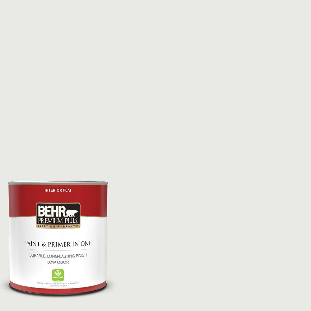 Behr Premium Plus 1 Qt Ppu12 12 Gallery White Flat Low Odor Interior Paint And Primer In One The Home Depot