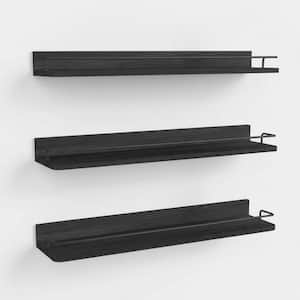2-Pack Gold Brass Shelf Rail – 24 Inch Tipping Guard Rail For Kitchen, Bathroom & Display Shelves (Style B)