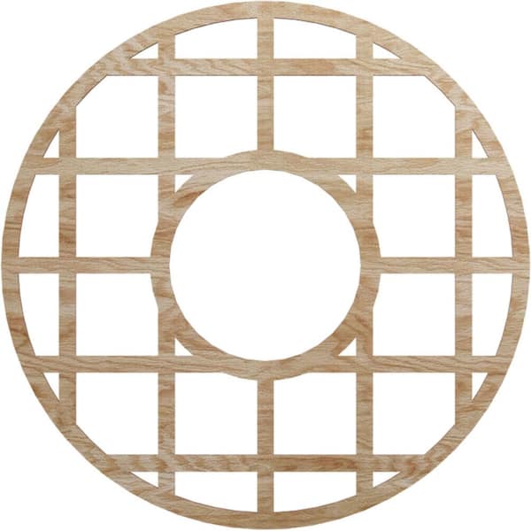 Ekena Millwork 0.375 in. x 30 in. x 30 in. Wood (Red Oak) Medallion Moulding