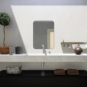 TUNE 22 in. W x 30 in. H Rectangular Black Framed Wall Mount Bathroom Vanity Mirror